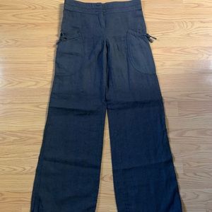 H&M DIVIDED Black/Gray Linen Wide Leg Pant